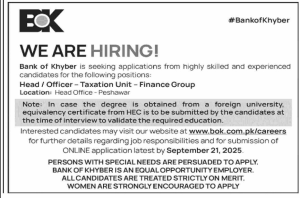 Head / Officer – Taxation Unit - Finance Group
