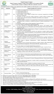 Punjab Rozgar Support Program – Punjab Transport Company Jobs 2025