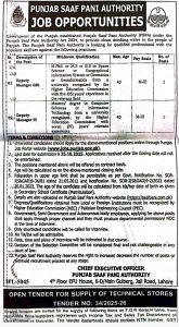 Punjab Saaf Pani Authority Jobs 2025 – Apply Online